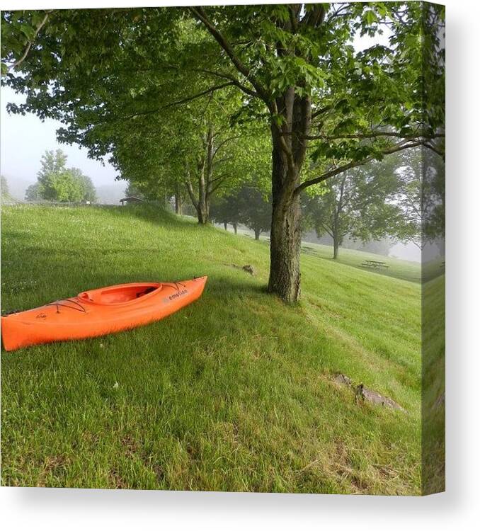 Kayak Canvas Print featuring the photograph Lonesome Kayak by Krys Whitney