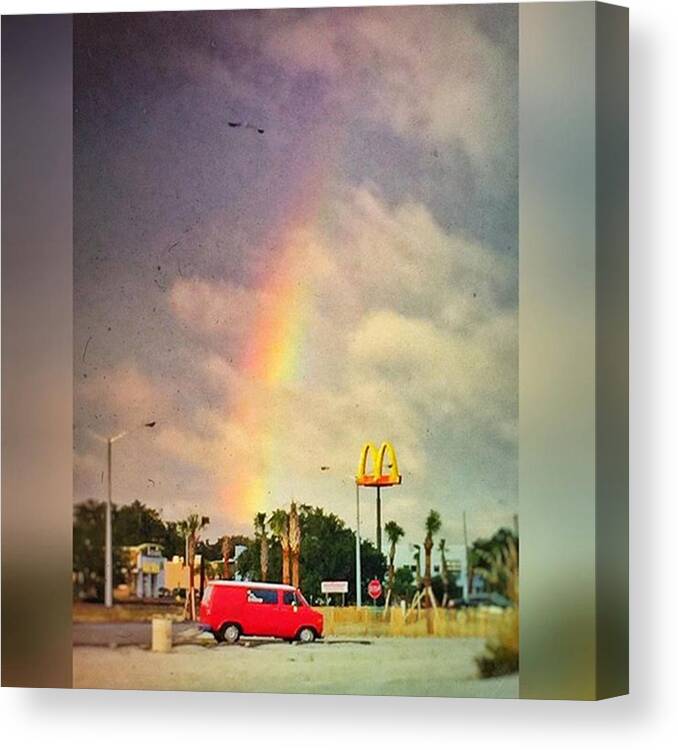Rainbow Canvas Print featuring the photograph Long Beach, Ms #rainbow #msgulfcoast by Joan McCool