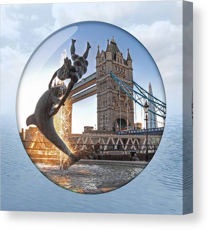 London Canvas Print featuring the photograph Lost In A Daydream - Floating On The Thames by Gill Billington