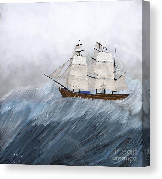 Tall Ships Canvas Print featuring the painting Lost Without You by Bri Buckley
