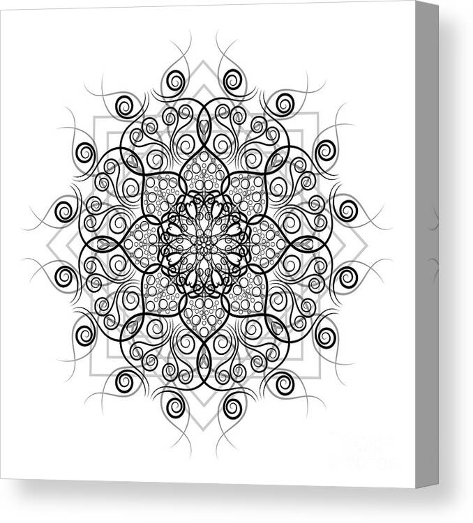Mandala Canvas Print featuring the digital art Lotus #1 by Jon Munson II