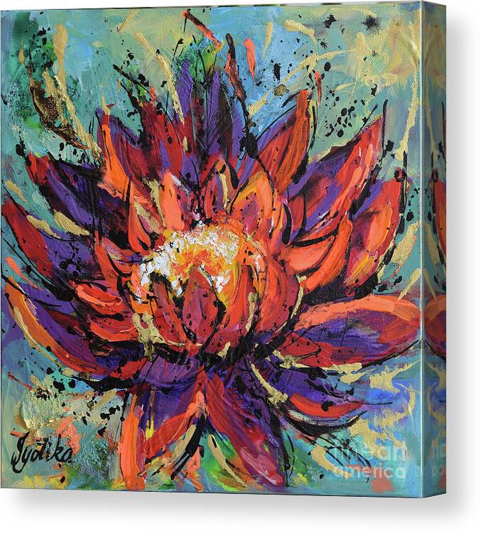  Canvas Print featuring the painting Lotus Blossom by Jyotika Shroff