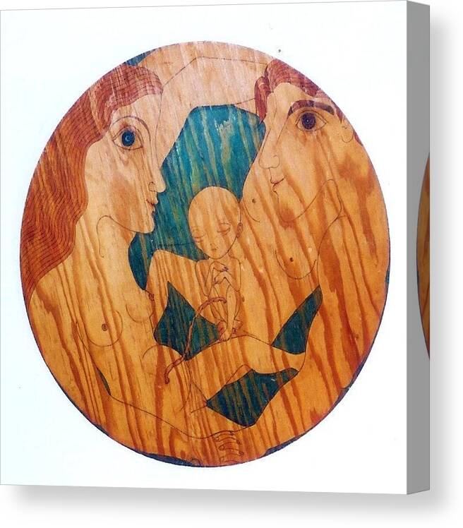 Love Canvas Print featuring the greeting card Love Circle by Rae Chichilnitsky