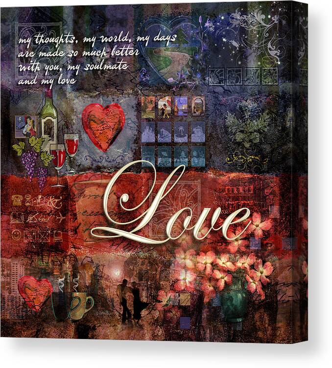 Heart Canvas Print featuring the digital art Love by Evie Cook