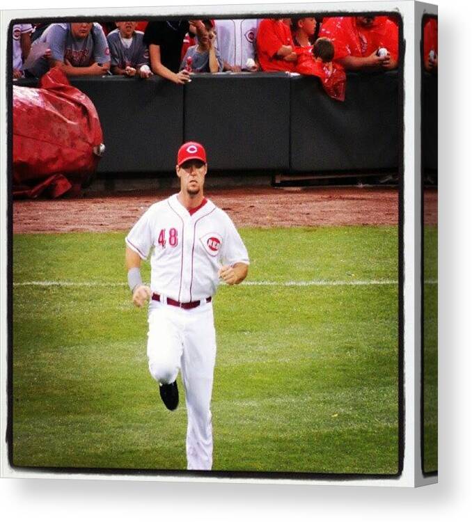 Ryan Ludwick Canvas Print featuring the photograph Ludwick With Some High Knees by Reds Pics