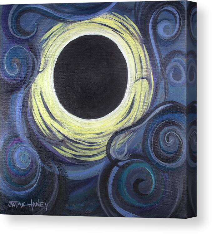 Abstract Canvas Print featuring the painting Luna Synchronicity by Jaime Haney