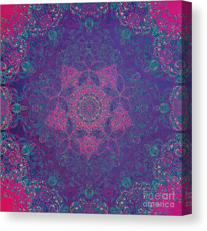 Magic Canvas Print featuring the digital art Magic mandala Love by Justyna Jaszke JBJart