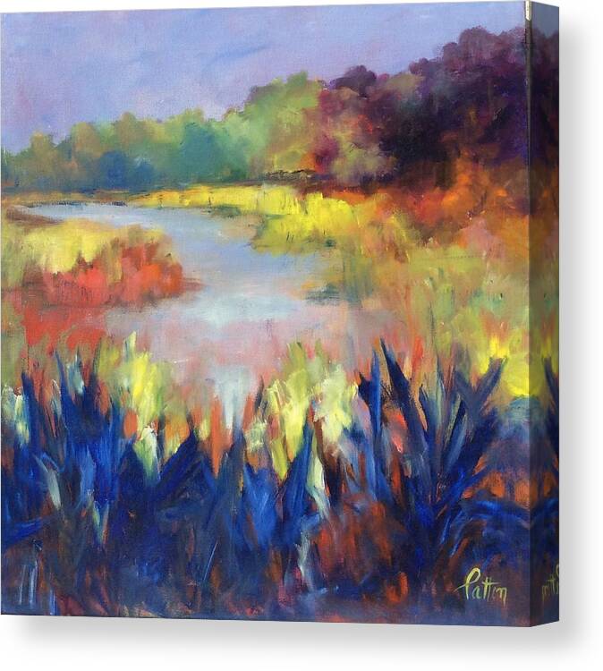 Landscape Canvas Print featuring the painting Magical Marsh by Karen Ann Patton