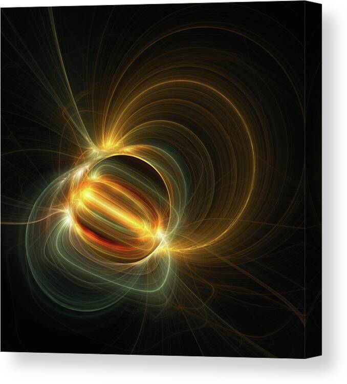 Magnetic Field Canvas Print featuring the digital art Magnetic Field by Scott Norris