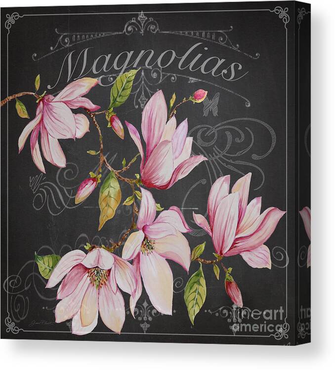 Magnolia Canvas Print featuring the painting Magnolias-JP3892 by Jean Plout