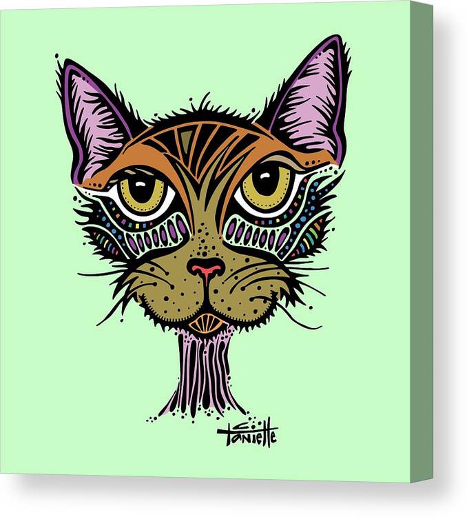 Cat Canvas Print featuring the digital art Maisy by Tanielle Childers