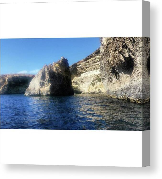 Rocky Canvas Print featuring the photograph Cliffs Malta by Mat Johnson