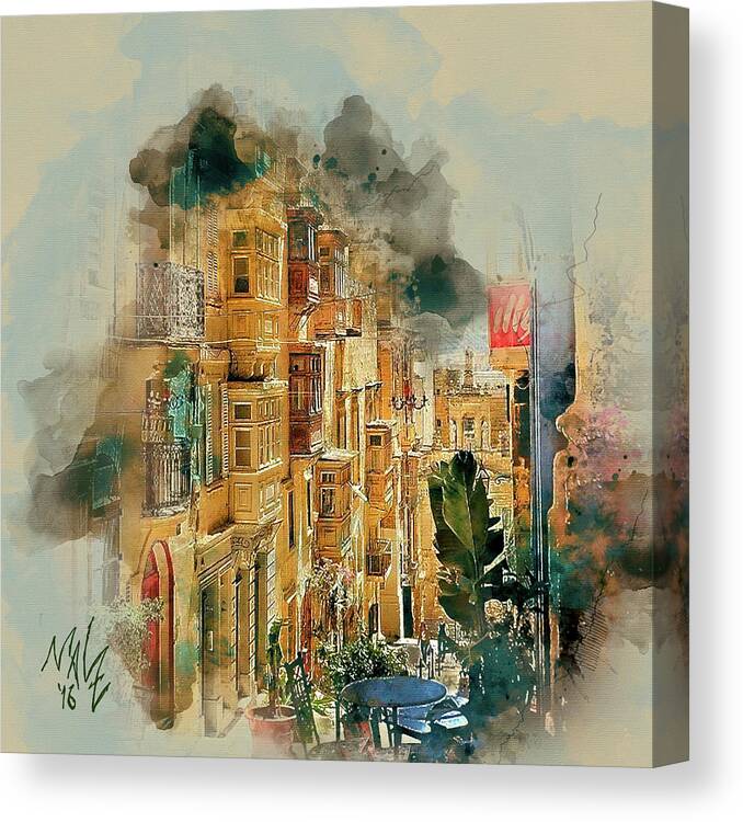 Malta Canvas Print featuring the digital art Maltese Street by Mal-Z