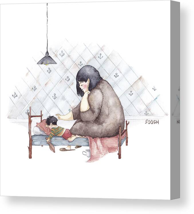 Illustration Canvas Print featuring the painting Mama by Soosh