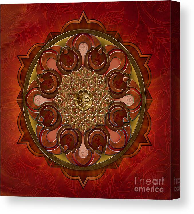 Mandala Canvas Print featuring the digital art Mandala Flames by Peter Awax