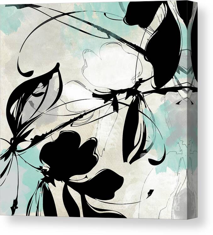 Abstract Canvas Print featuring the painting Manifesto Aqua by Mindy Sommers
