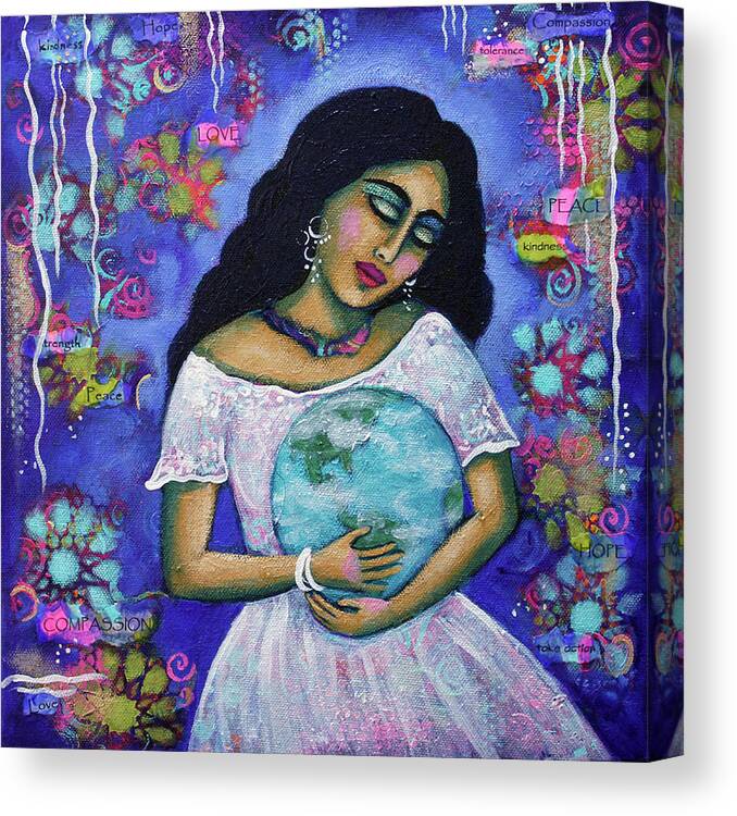 Love Canvas Print featuring the painting Mantras by Carla Golembe
