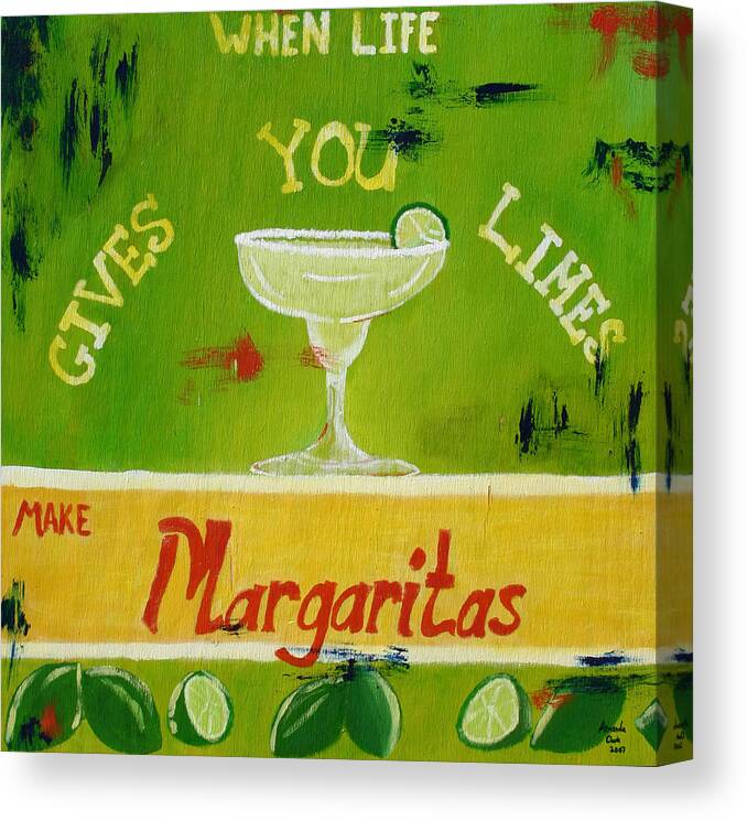 Margaritas Canvas Print featuring the painting Margaritas by Amanda Clark