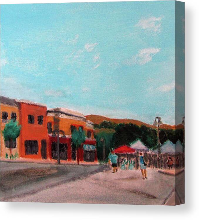 Farmers Market Canvas Print featuring the painting Market Day by Linda Feinberg