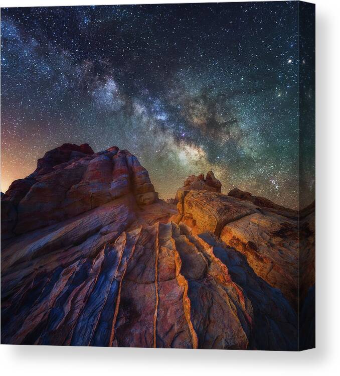 Milky Way Canvas Print featuring the photograph Martian Landscape by Darren White