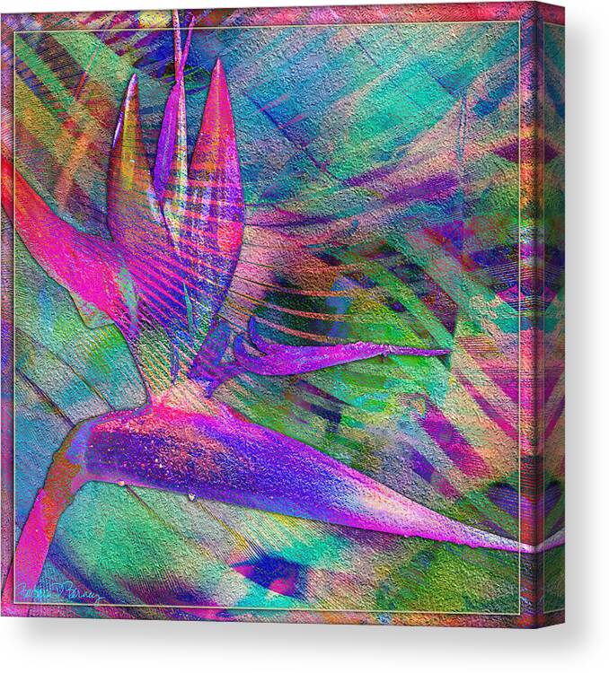 Maui Canvas Print featuring the digital art Maui Bird of Paradise by Barbara Berney