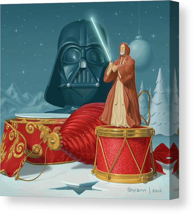 Ornaments Canvas Print featuring the painting May the Holidays Be with You by Swann Smith