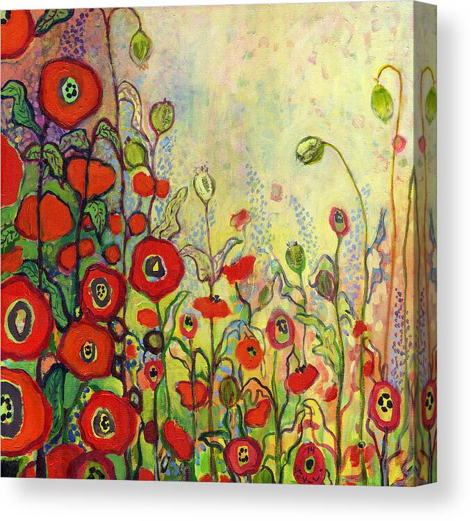Poppy Canvas Print featuring the painting Memories of Grandmother's Garden by Jennifer Lommers