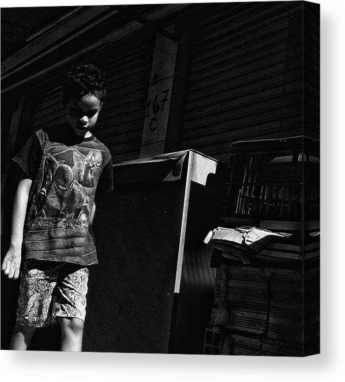 City Canvas Print featuring the photograph Menino

#boy #kid #child #people by Rafa Rivas