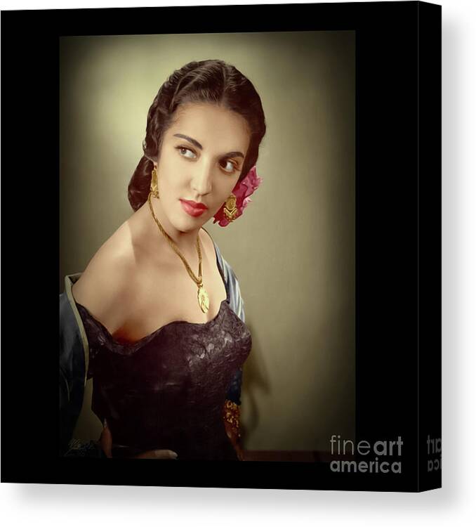 Actress Canvas Print featuring the photograph Mexicanas - Katy Jurado by Marisol VB