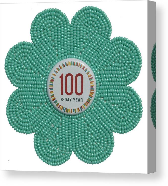 Beadwork Canvas Print featuring the mixed media Mia Mint Green by Douglas Limon