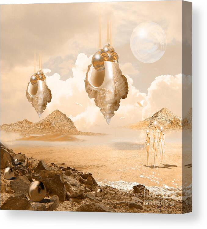 Digital Canvas Print featuring the digital art Mission in a far planet by Alexa Szlavics