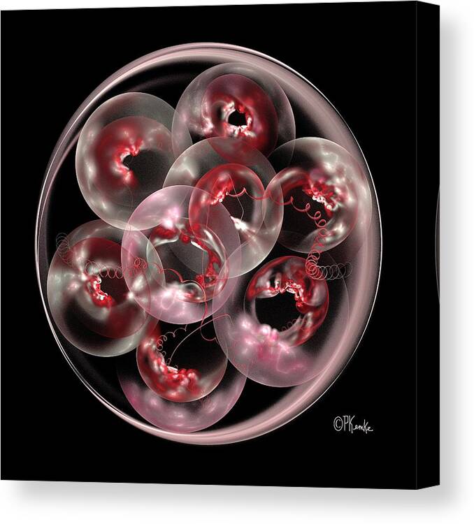 Abstract Canvas Print featuring the digital art Mitosis on Black by Patricia Kemke