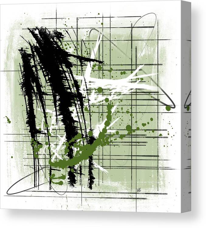 Abstract Canvas Print featuring the painting Modern Green by Melissa Smith