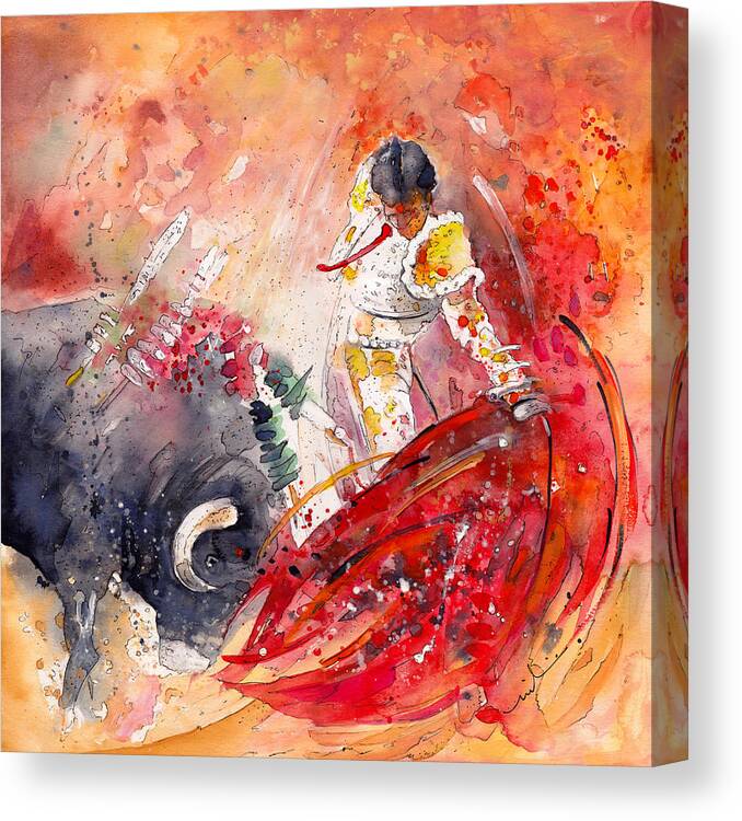 Animals Canvas Print featuring the painting Moment Of Truth by Miki De Goodaboom