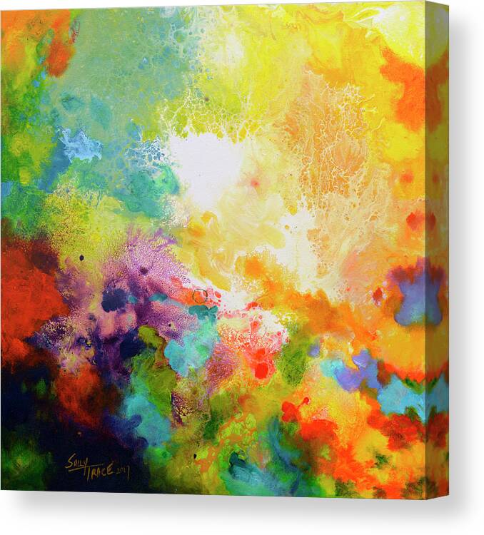 Abstract Art Canvas Print featuring the painting Momentum, Canvas One by Sally Trace