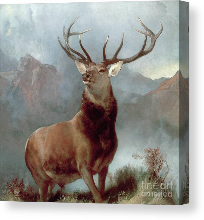 Monarch Canvas Print featuring the painting Monarch of the Glen by Sir Edwin Landseer