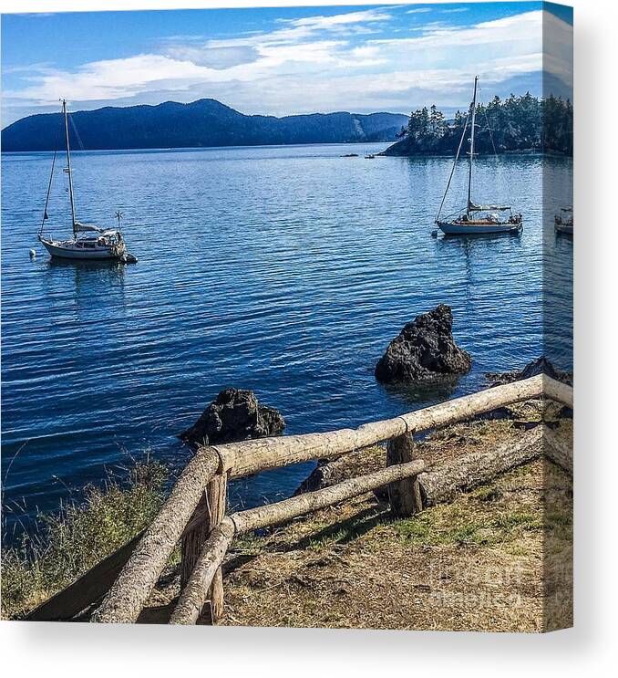 Doe Bay Canvas Print featuring the photograph Mooring in Doe Bay by William Wyckoff