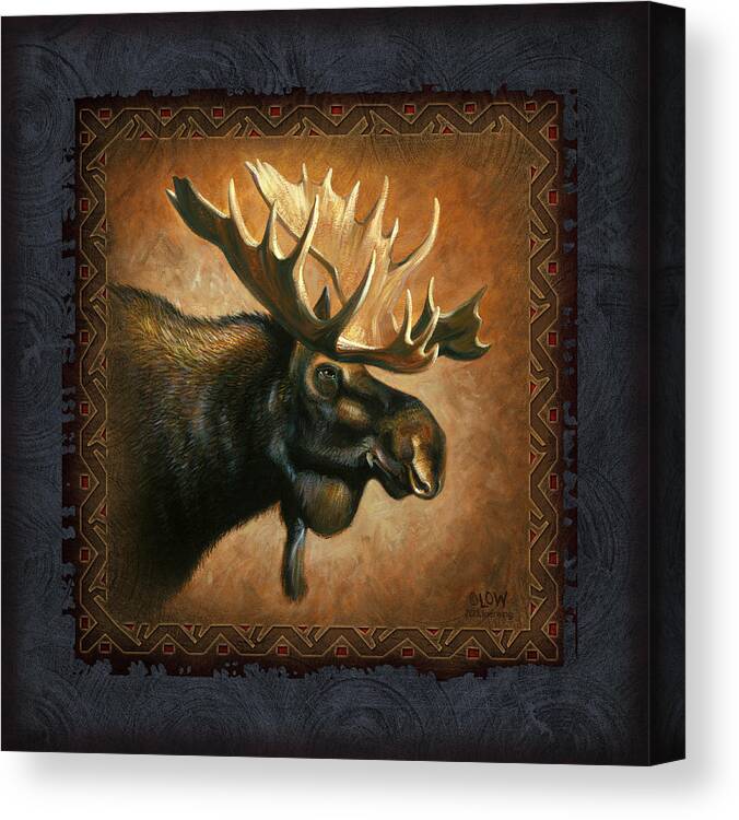 Wildlife Canvas Print featuring the painting Moose Lodge by JQ Licensing