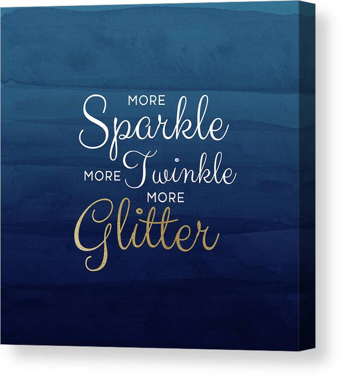 Sparkle Canvas Print featuring the mixed media More Sparkle Blue- Art by Linda Woods by Linda Woods