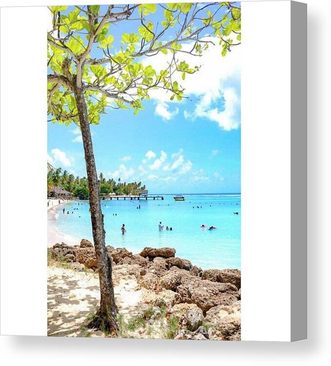 Beautiful Canvas Print featuring the photograph Morning Bath In The Island Of #tobago by Tobago Beach Photography