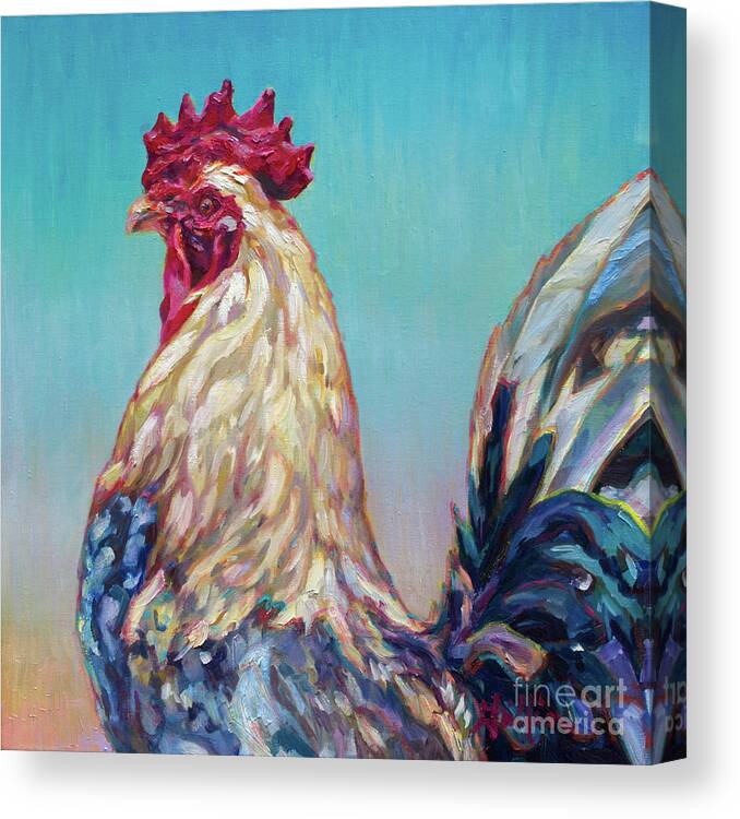 Rooster Canvas Print featuring the painting Morning Glory by Patricia A Griffin