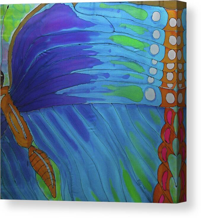 Wing Canvas Print featuring the painting Morpho Wing Study by Kelly Smith
