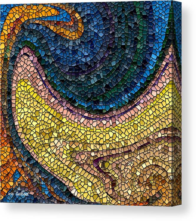 Abstract Canvas Print featuring the digital art Mosaic #21 by Iris Gelbart