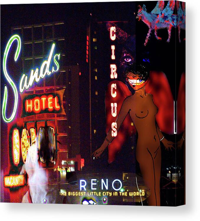Dogs Canvas Print featuring the photograph Motel Variations Angels by Ann Tracy