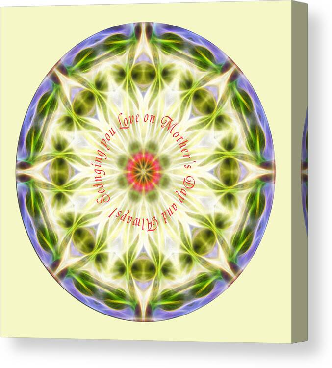 Mandala Canvas Print featuring the digital art Mother's Day Mandala 1 by Beth Venner