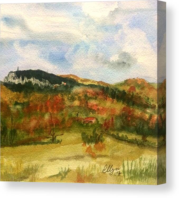 Mt Mohonk Canvas Print featuring the painting Mount Mohonk New Paltz Autumn by Ellen Levinson