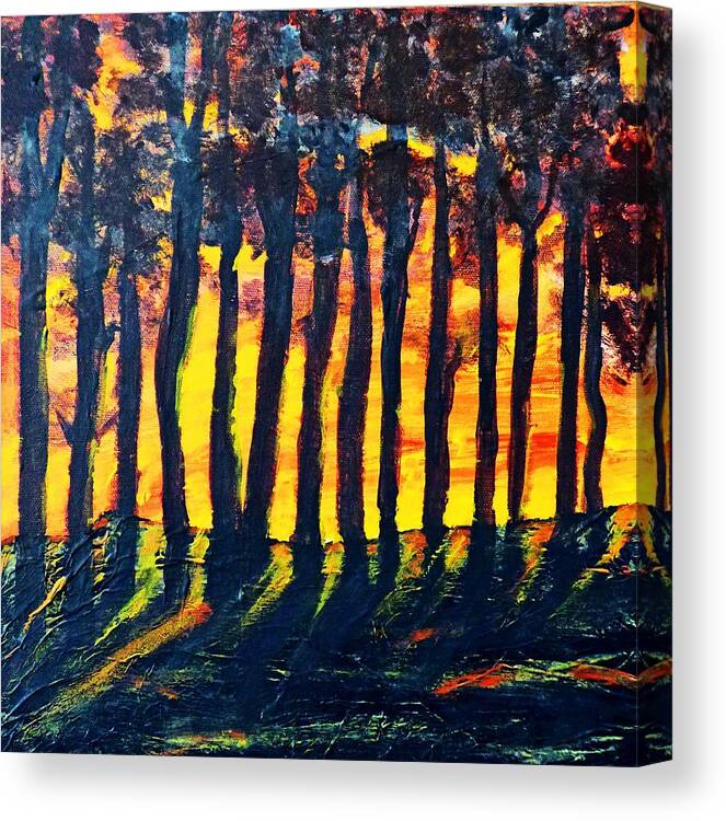 Abstract Canvas Print featuring the painting Ridge Glow by Sharon Williams Eng
