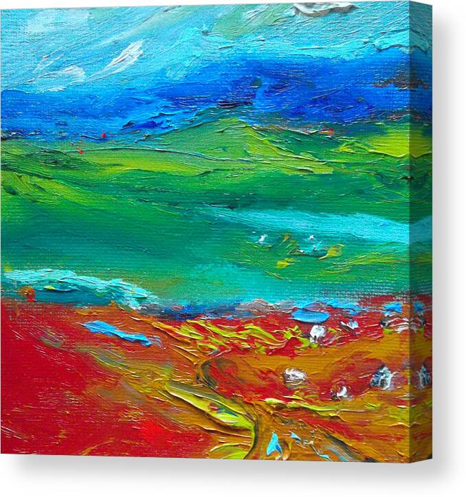 Abstract Canvas Print featuring the painting Mountain View by Susan Esbensen