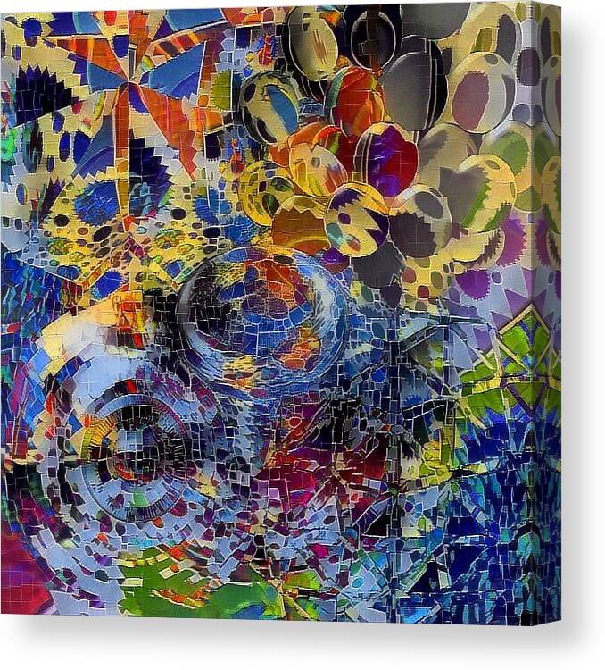 Digital Art. Abstract. Riot. Explosion Canvas Print featuring the digital art Mowzaick by Lawrence Allen
