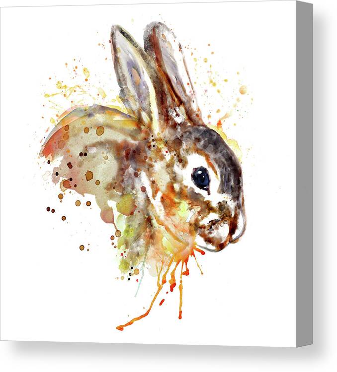 Marian Voicu Canvas Print featuring the painting Mr. Bunny by Marian Voicu